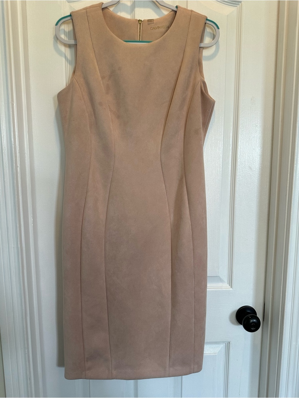 Calvin Klein Sleeveless Sheath Dress in Blush - Size 12